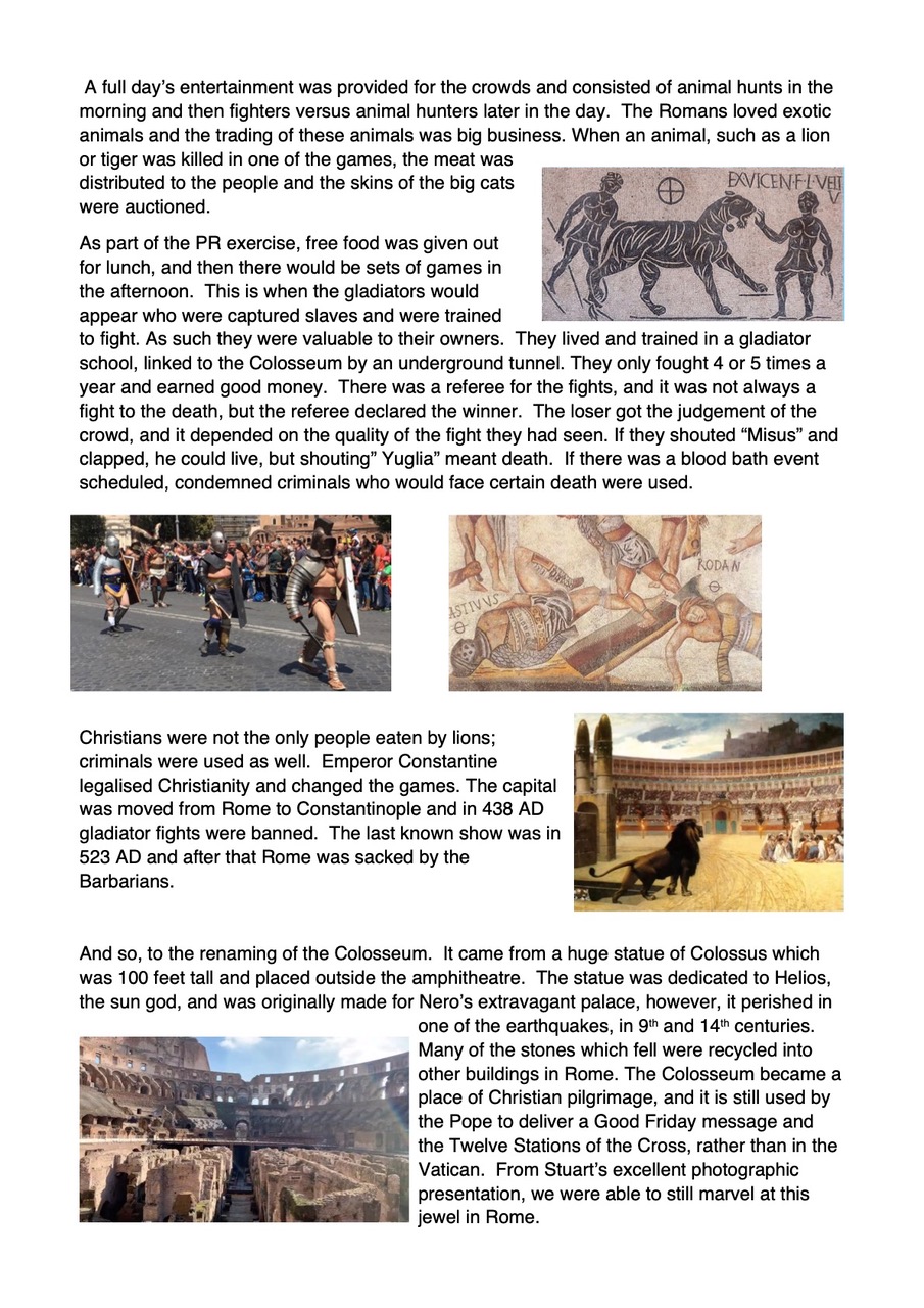 Colosseum Tour Report